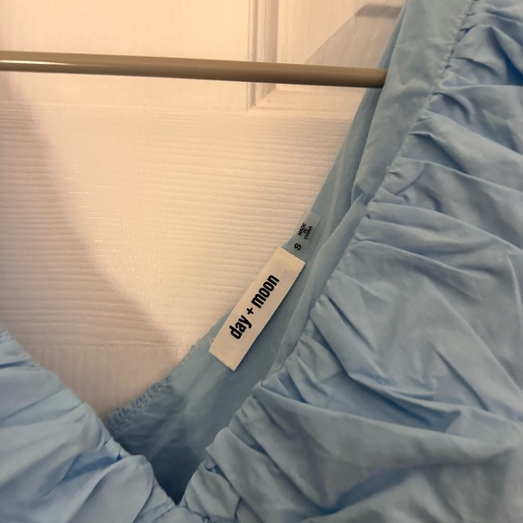 Light Blue Ruffled Mini Dress - Picture 3 of 3